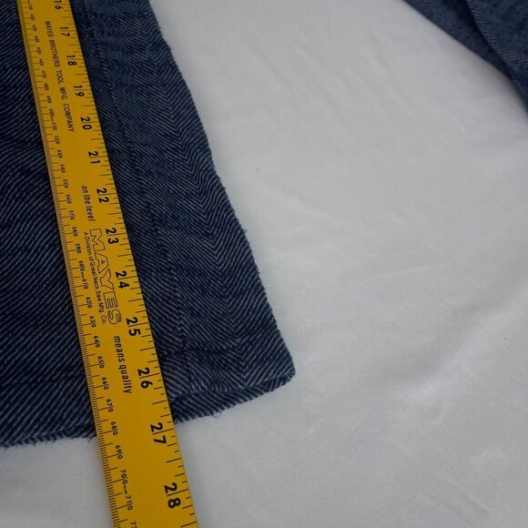 Urban Outfitters Herringbone Pleated Wide-Leg Trouser Pants Cotton Blue Women S - Picture 12 of 12